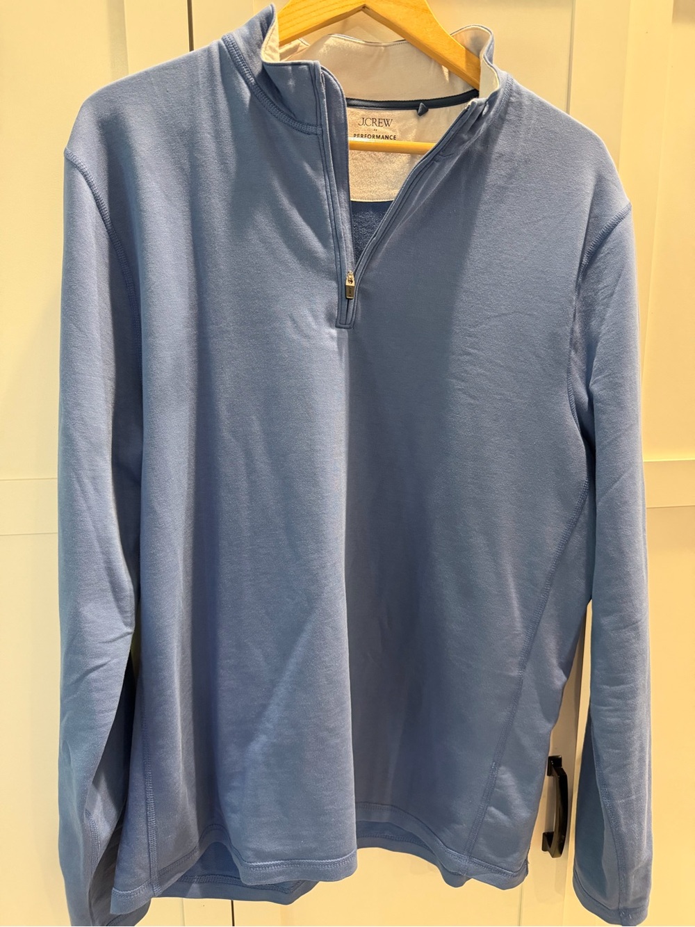 J. Crew Men's Sky Blue Quarter-Zip Performance Sweater